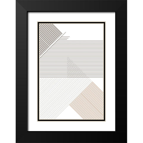 Modern Lines 6 Black Modern Wood Framed Art Print with Double Matting by Urban Epiphany
