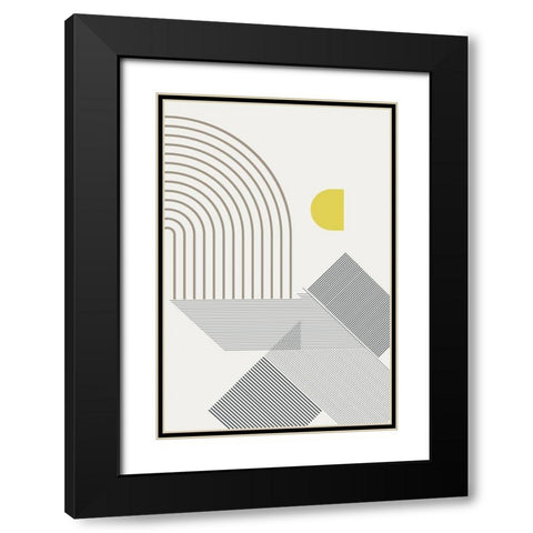 Mid Century Modern Cabana 1 Black Modern Wood Framed Art Print with Double Matting by Urban Epiphany