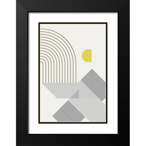 Mid Century Modern Cabana 1 Black Modern Wood Framed Art Print with Double Matting by Urban Epiphany