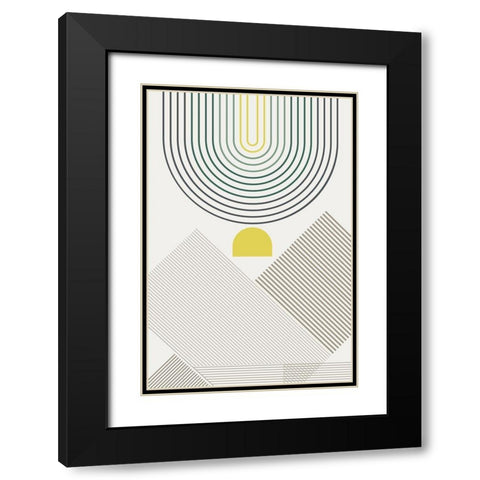 Mid Century Modern Cabana 2 Black Modern Wood Framed Art Print with Double Matting by Urban Epiphany