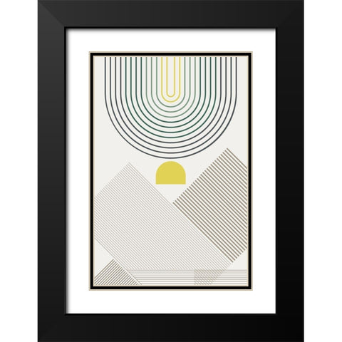 Mid Century Modern Cabana 2 Black Modern Wood Framed Art Print with Double Matting by Urban Epiphany