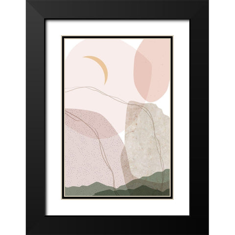 Dusty Desert Collage 3 Black Modern Wood Framed Art Print with Double Matting by Urban Epiphany
