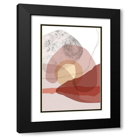 Dusty Desert Rocks 1 Black Modern Wood Framed Art Print with Double Matting by Urban Epiphany