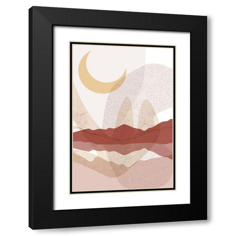 Dusty Desert Rocks 3 Black Modern Wood Framed Art Print with Double Matting by Urban Epiphany