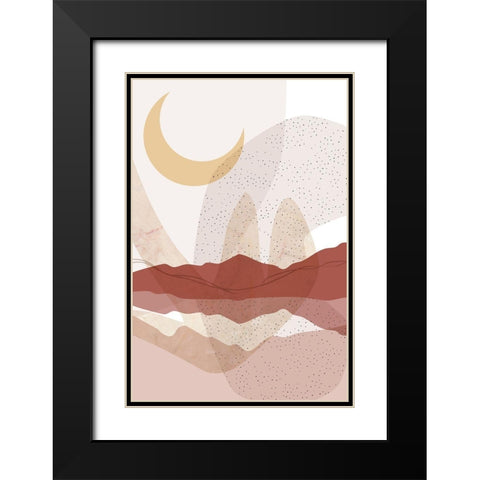 Dusty Desert Rocks 3 Black Modern Wood Framed Art Print with Double Matting by Urban Epiphany