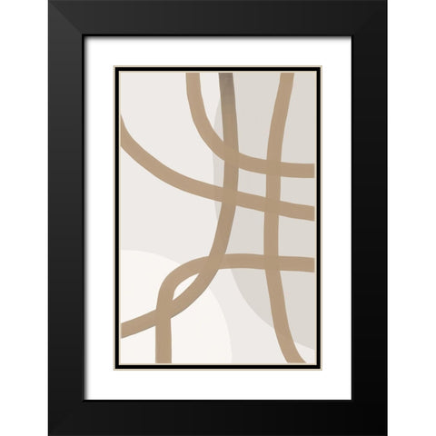 Minimal Lines 2 Black Modern Wood Framed Art Print with Double Matting by Urban Epiphany