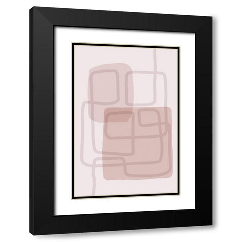 Minimal Lines 4 V2 Black Modern Wood Framed Art Print with Double Matting by Urban Epiphany