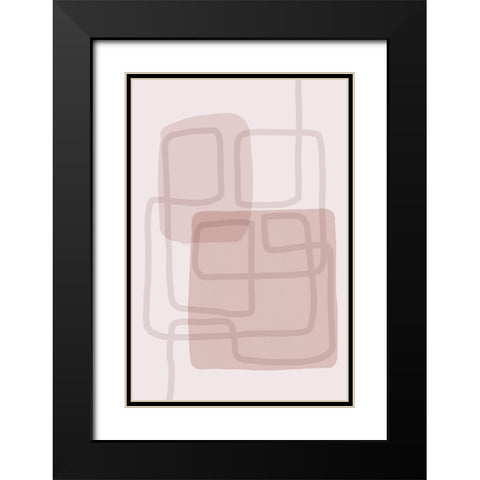 Minimal Lines 4 V2 Black Modern Wood Framed Art Print with Double Matting by Urban Epiphany