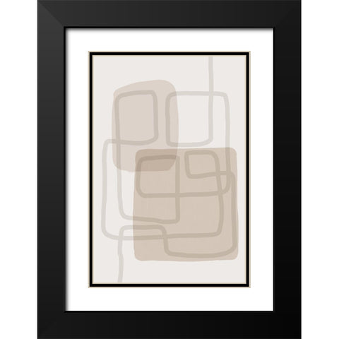 Minimal Lines 4 Black Modern Wood Framed Art Print with Double Matting by Urban Epiphany