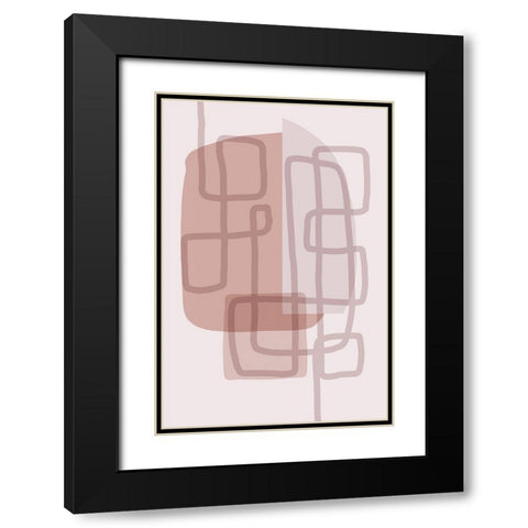 Minimal Lines 5 V2 Black Modern Wood Framed Art Print with Double Matting by Urban Epiphany