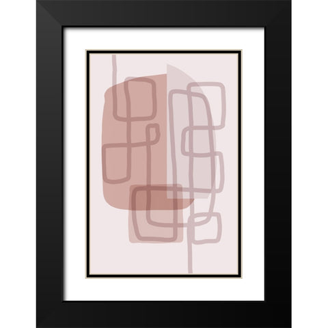 Minimal Lines 5 V2 Black Modern Wood Framed Art Print with Double Matting by Urban Epiphany