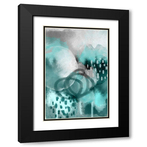 Dream of Childhood Teal Black Modern Wood Framed Art Print with Double Matting by Urban Epiphany