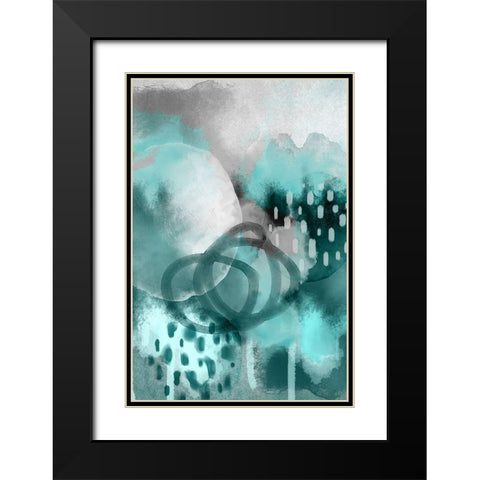 Dream of Childhood Teal Black Modern Wood Framed Art Print with Double Matting by Urban Epiphany
