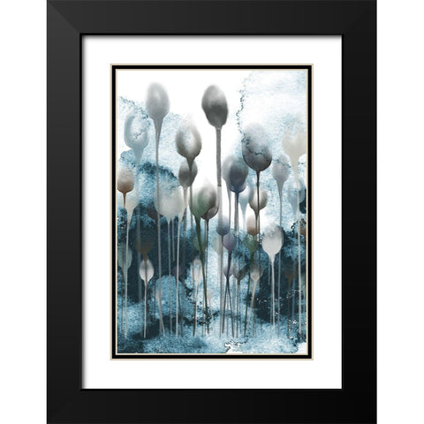 Enlightened Minds Blue Black Modern Wood Framed Art Print with Double Matting by Urban Epiphany