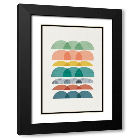 Mid Century Brights 7 Black Modern Wood Framed Art Print with Double Matting by Urban Epiphany