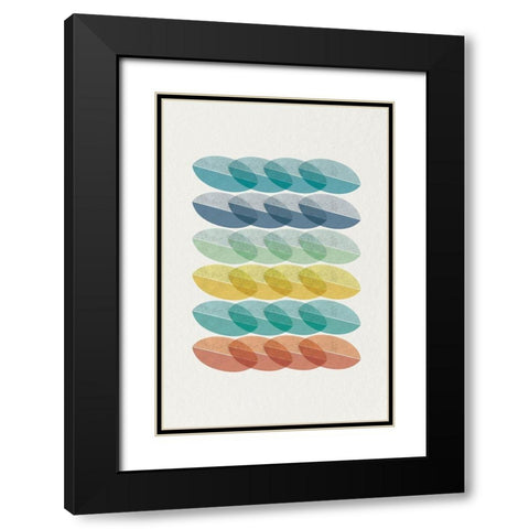 Mid Century Brights 9 Black Modern Wood Framed Art Print with Double Matting by Urban Epiphany