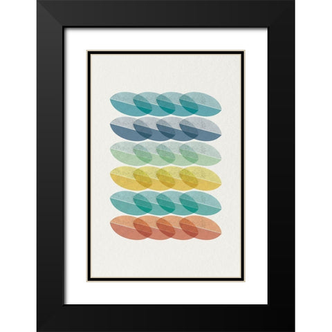 Mid Century Brights 9 Black Modern Wood Framed Art Print with Double Matting by Urban Epiphany