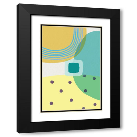 Mid Century Brights 10 Black Modern Wood Framed Art Print with Double Matting by Urban Epiphany