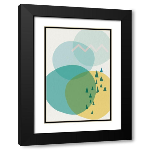 Mid Century Brights 12 Black Modern Wood Framed Art Print with Double Matting by Urban Epiphany