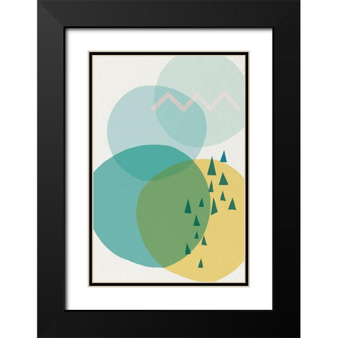 Mid Century Brights 12 Black Modern Wood Framed Art Print with Double Matting by Urban Epiphany