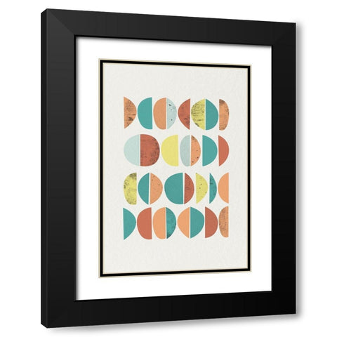 Mid Century Brights 14 Black Modern Wood Framed Art Print with Double Matting by Urban Epiphany