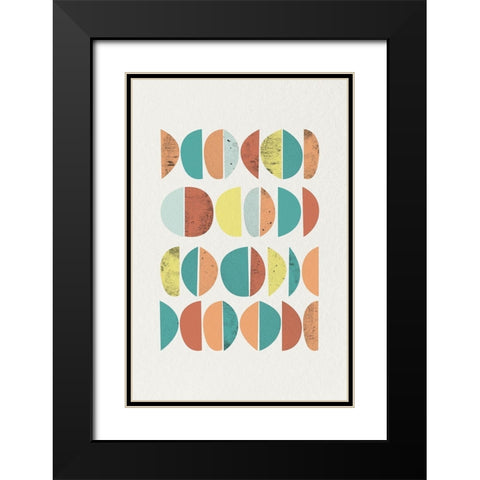 Mid Century Brights 14 Black Modern Wood Framed Art Print with Double Matting by Urban Epiphany