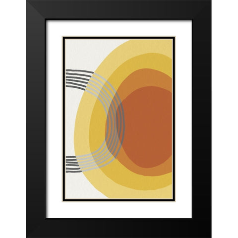 Mid Century Brights 16 Black Modern Wood Framed Art Print with Double Matting by Urban Epiphany