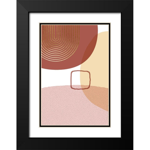 Minimalist Desert Tones 5 Black Modern Wood Framed Art Print with Double Matting by Urban Epiphany