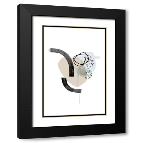 Neutral Calm Black Modern Wood Framed Art Print with Double Matting by Urban Epiphany