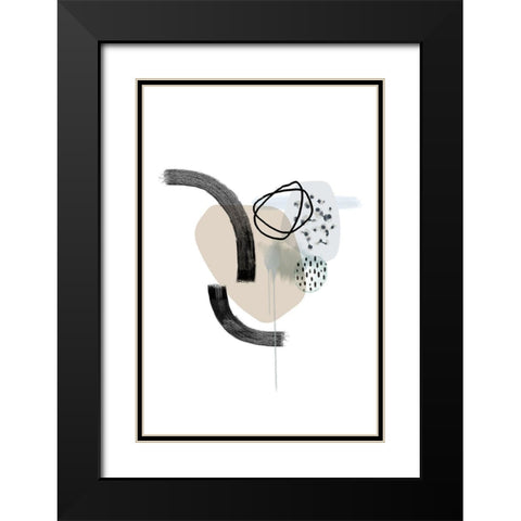 Neutral Calm Black Modern Wood Framed Art Print with Double Matting by Urban Epiphany
