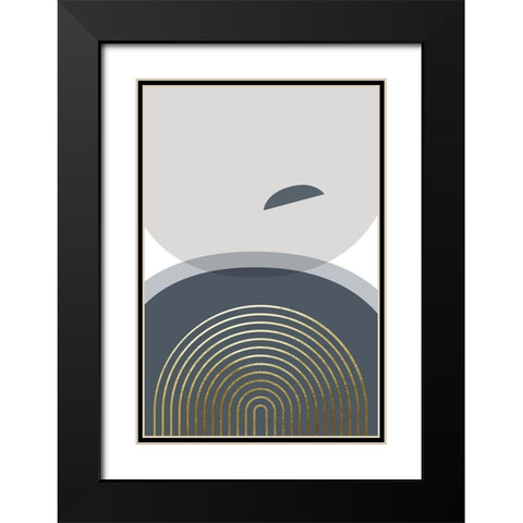 Neutral Tones 3 Black Modern Wood Framed Art Print with Double Matting by Urban Epiphany