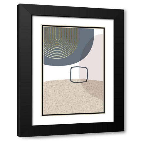 Neutral Tones 5 Black Modern Wood Framed Art Print with Double Matting by Urban Epiphany