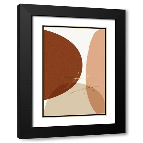 Mid Century Boho Minimalist 1 Black Modern Wood Framed Art Print with Double Matting by Urban Epiphany