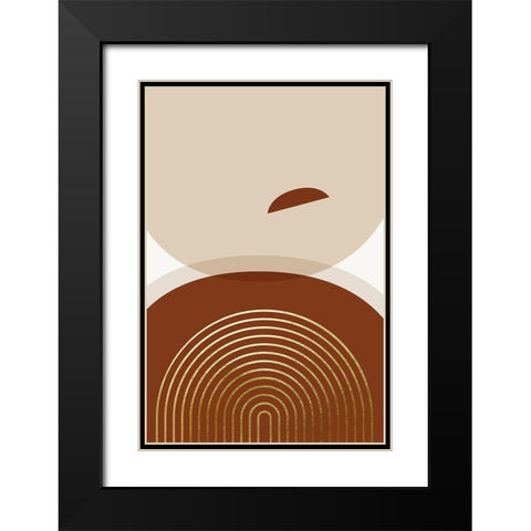 Mid Century Boho Minimalist 3 Black Modern Wood Framed Art Print with Double Matting by Urban Epiphany