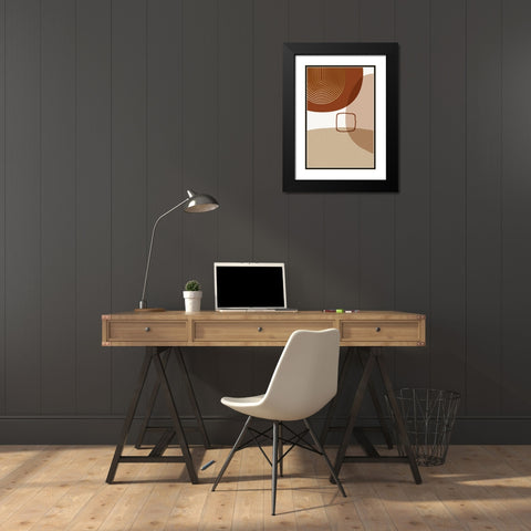 Mid Century Boho Minimalist 5 Black Modern Wood Framed Art Print with Double Matting by Urban Epiphany