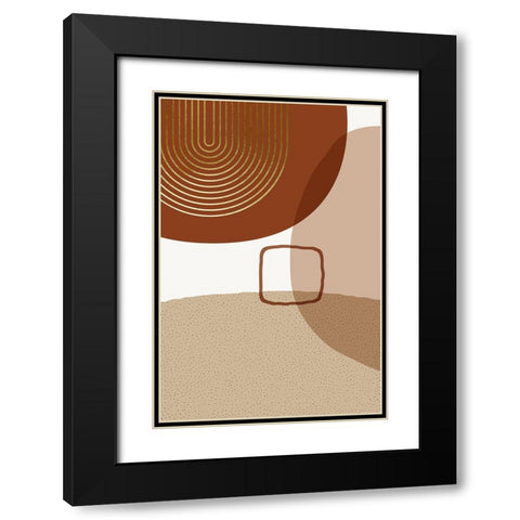 Mid Century Boho Minimalist 5 Black Modern Wood Framed Art Print with Double Matting by Urban Epiphany