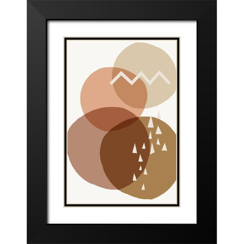 Mid Century Boho Minimalist 7 Black Modern Wood Framed Art Print with Double Matting by Urban Epiphany