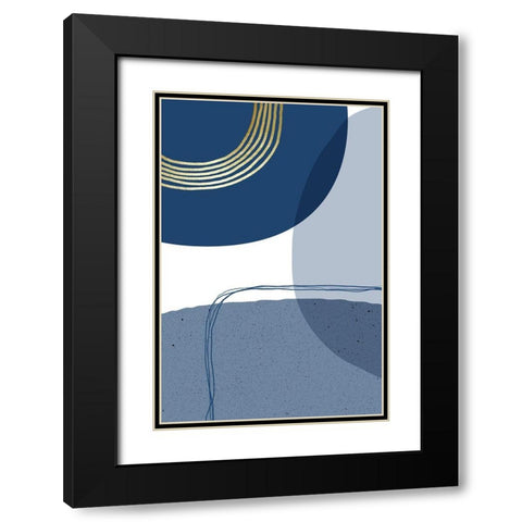 Mid Century Modern Lines 1 Black Modern Wood Framed Art Print with Double Matting by Urban Epiphany