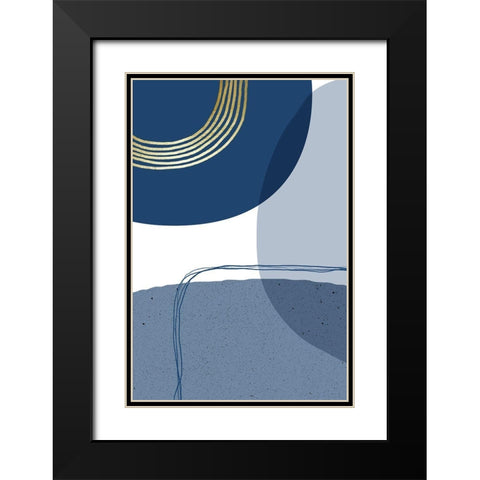 Mid Century Modern Lines 1 Black Modern Wood Framed Art Print with Double Matting by Urban Epiphany