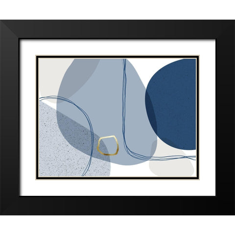Mid Century Modern Lines 2 Black Modern Wood Framed Art Print with Double Matting by Urban Epiphany