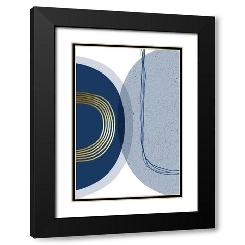 Mid Century Modern Lines 3 Black Modern Wood Framed Art Print with Double Matting by Urban Epiphany