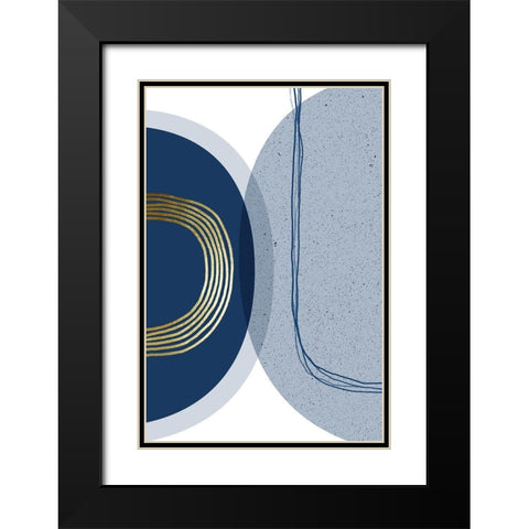 Mid Century Modern Lines 3 Black Modern Wood Framed Art Print with Double Matting by Urban Epiphany