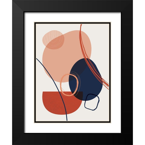 Abstract Red Clay 2 Black Modern Wood Framed Art Print with Double Matting by Urban Epiphany