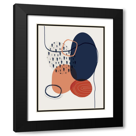 Abstract Red Clay 3 Black Modern Wood Framed Art Print with Double Matting by Urban Epiphany