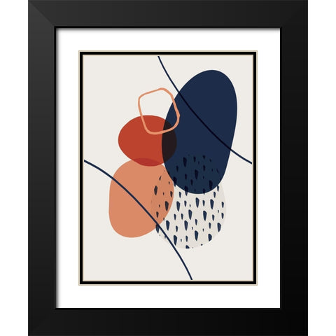 Abstract Red Clay 6 Black Modern Wood Framed Art Print with Double Matting by Urban Epiphany
