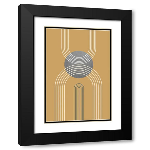 Mid Century Minimalist Boho 2 Black Modern Wood Framed Art Print with Double Matting by Urban Epiphany