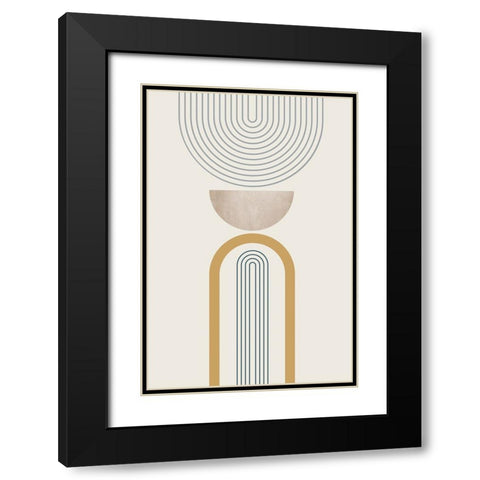MidCentury Minimalist Boho 3 Black Modern Wood Framed Art Print with Double Matting by Urban Epiphany