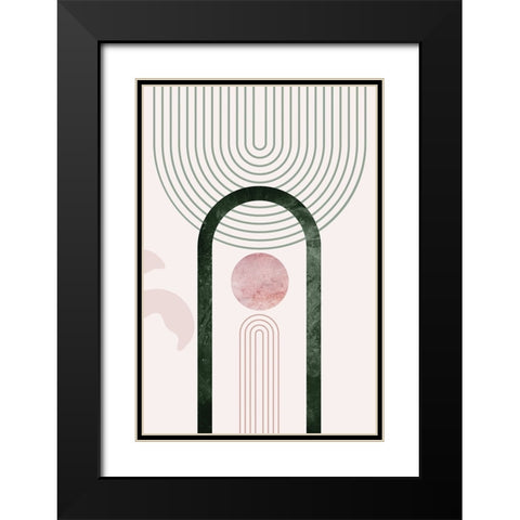 Mid Century Palm Springs 3 Black Modern Wood Framed Art Print with Double Matting by Urban Epiphany