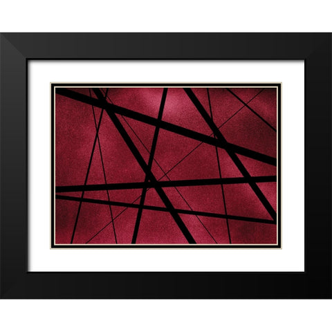 Geometric Lines 1 Black Modern Wood Framed Art Print with Double Matting by Urban Epiphany