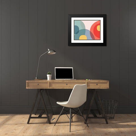 Happy Colours 2 Black Modern Wood Framed Art Print with Double Matting by Urban Epiphany